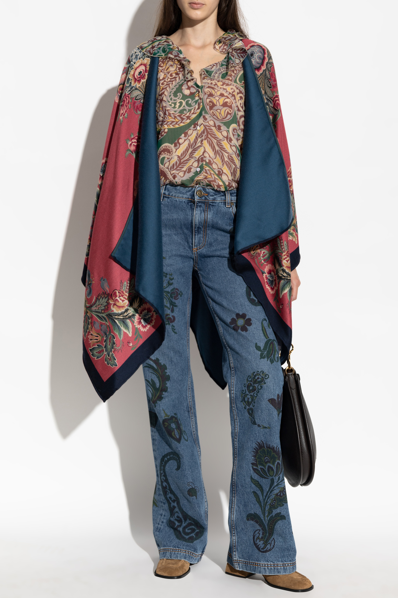 【極美品】 ETRO ポンチョ ウール アルパカ 花柄 Etro Poncho with floral motif | Women's | Vitkac